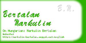 bertalan markulin business card